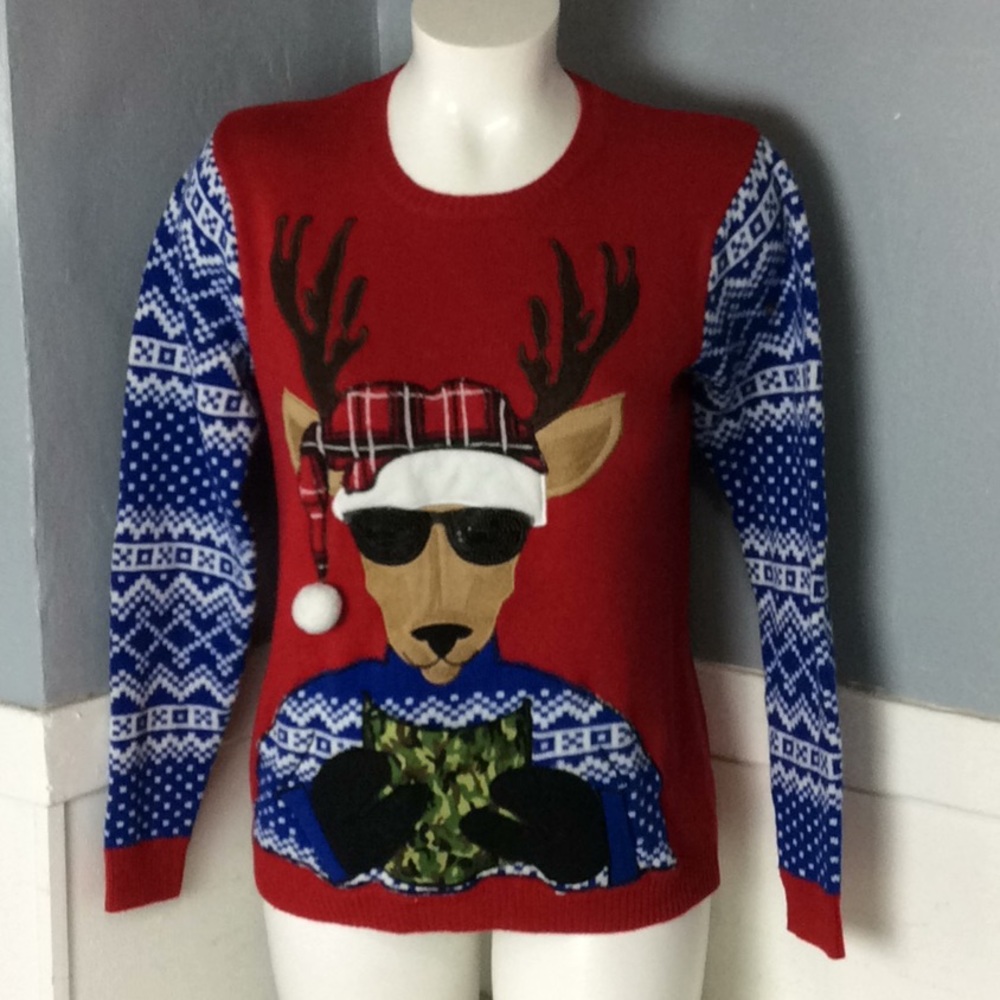 Jolly Sweaters Ugly Christmas Sweater Acrylic Sz L